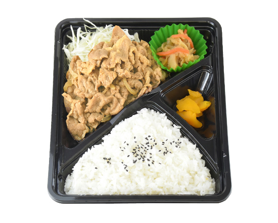 増量　生姜焼き弁当(肉2倍)　710円(税込み766.8円)
おかずのみ(肉一人前)　380円(税込み410.4円) 
