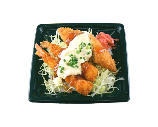  エビと白身ナンバン丼　580円（税込み626.4円）